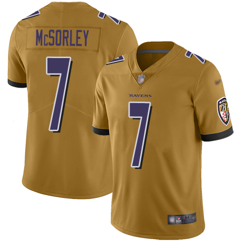 Baltimore Ravens Limited Gold Men Trace McSorley Jersey NFL Football #7 Inverted Legend